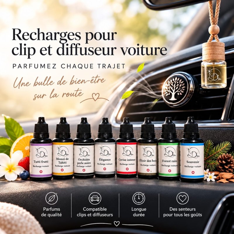 Recharge clip et diffuseur voiture